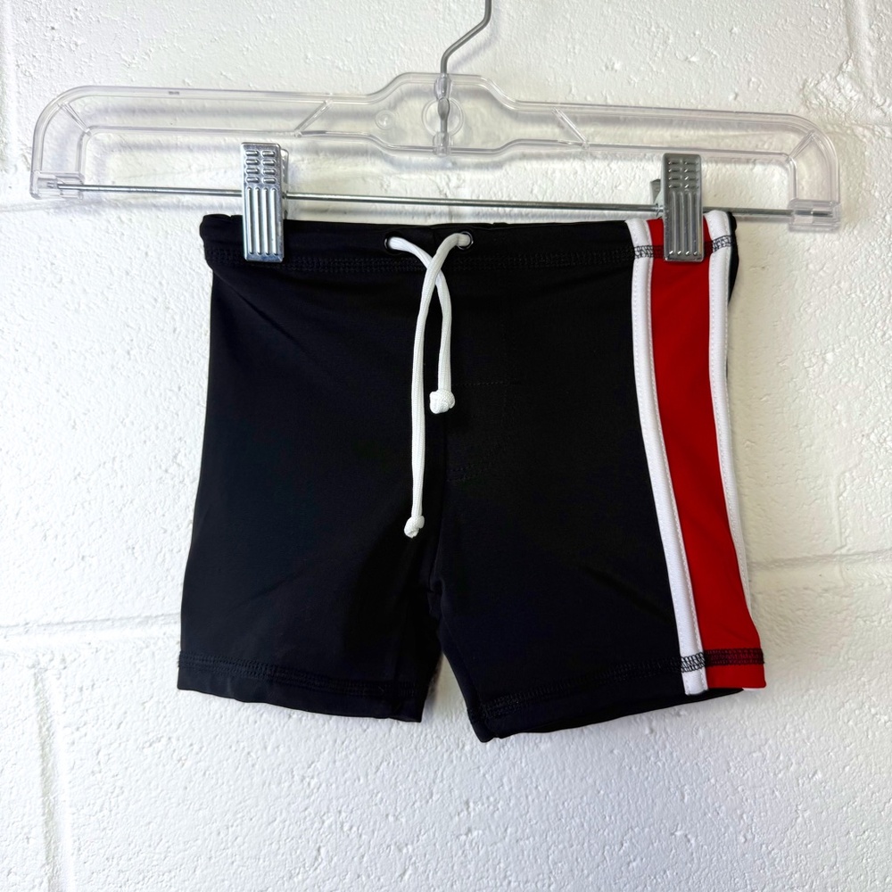 Pumpkin Patch Black & Red Jammer Style Swim Shorts Toddler